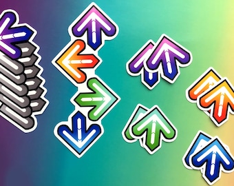 Dance Revolution Arrow Set - 10 stickers! - 2000&#39;s nostalgia