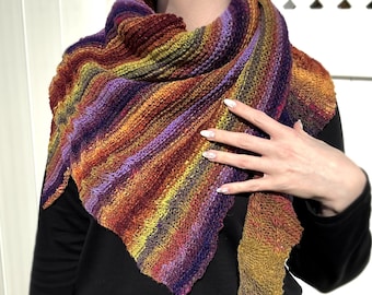 Desert Sunset - châle, châle, tricot torsadé, fait main