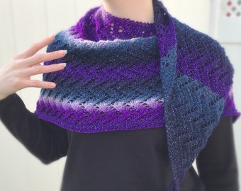 Galactic Path Wrap - violet, bleu, argent, écharpe, wrap, châle