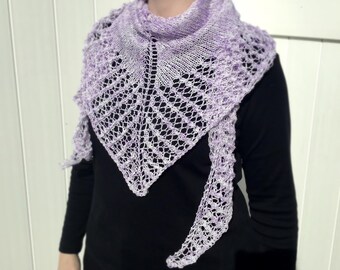 Écharpe en dentelle lilas - écharpe, écharpe, châle, violet