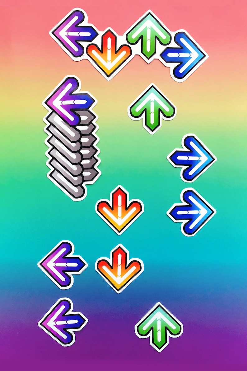 Dance Revolution Arrow Set - 10 Stickers! - 2000's Nostalgia - Etsy