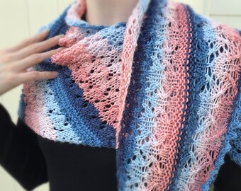 Foulard Dentelle Pastel - châle, châle, rose, bleu