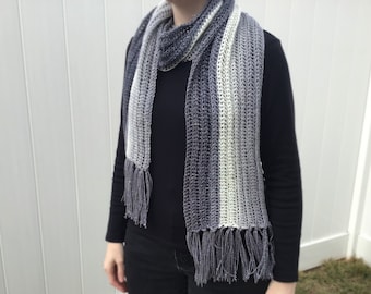 Frange diamant - foulard, gris, blanc, scintillant, argent, crochet