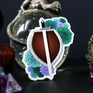 Fighter, Dungeons and Dragons Class Sticker - Sword, Shield, Succulents ...