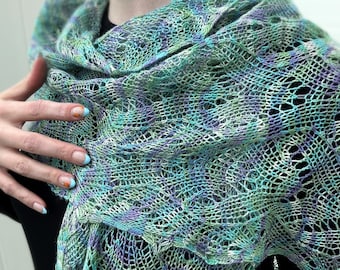 Ondes florales - écharpe en dentelle extra large, châle, châle