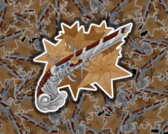 Artificier - Sticker de classe Donjons et dragons - Pistolet à silex, arme à feu, parchemin, fleurs en papier