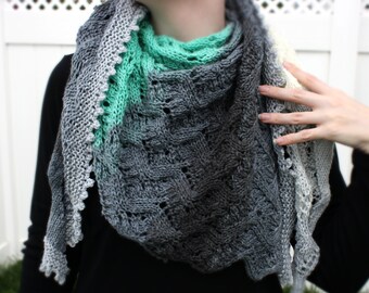 Foulard de fumée verte - Tricot, Enveloppement, Tissé, Tricot de câble, Dentelle