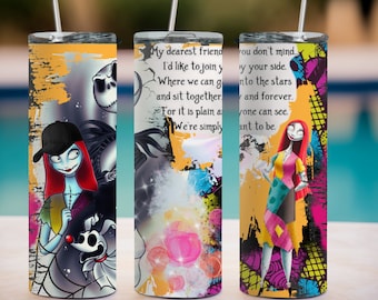 jack and sally 20 0z tumbler
