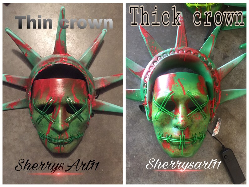 Purge 3 Mask . the Purge Lady Liberty 3 Light Settings Thick Etsy