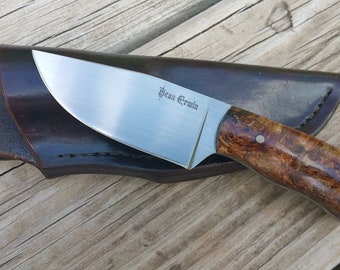 Every Day Carry - EDC - Stabilized Maple Burl Clip Point