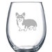Personalized Pembroke Welsh Corgi Dog Lover Owner Wine Glass - Stemmed or Stemless