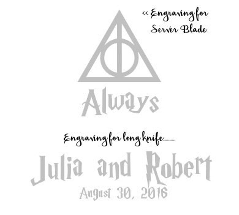 Harry Potter Always Wedding Cake Knife Set Your Choice of Etsy