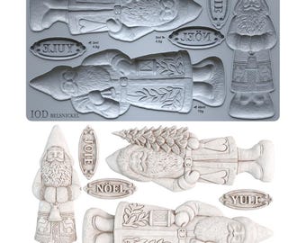 Moule décoratif Belsnickel 6x10 d'Iron Orchid Designs™, moule Belsnickel IOD, moule en argile/résine/compatible alimentaire, édition limitée hiver 2026 d'Iron Orchid Designs