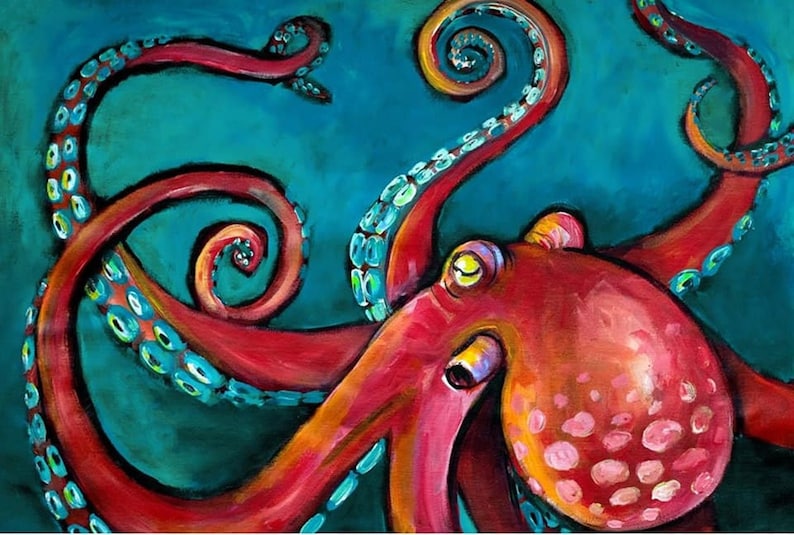 ROYCYCLED Decoupage Paper, Octopus, 20' X 30' Decoupage Paper, 18 lb Tissue Paper, Octopus Decoupage Paper, Octopus Tissue Paper 