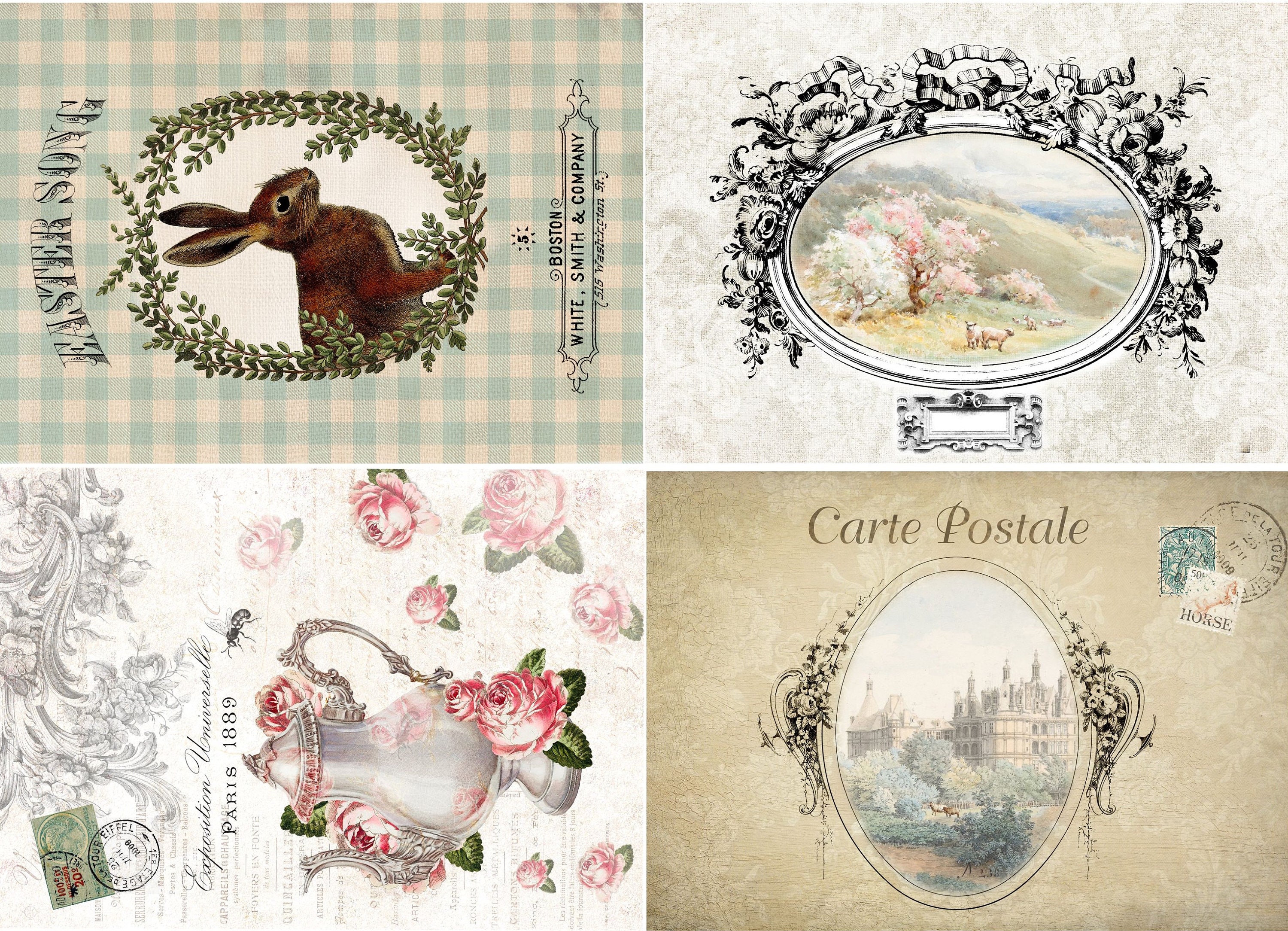 Spring Decopauge ROYCYCLED Decoupage Paper, Spring Blocks, 21