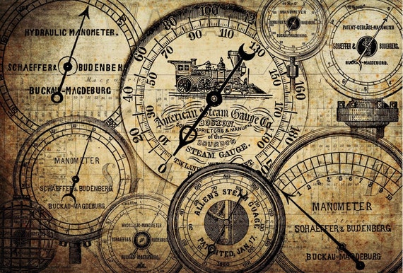 ROYCYCLED Decoupage Paper, Grunge Meters, 20" X 30" Decoupage Paper, 18 lb Tissue Paper, Grunge Meters Decoupage Paper