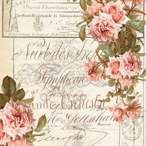 ROYCYCLED Decoupage Paper, Floral Ephemera, 21&quot; X 29&quot; Decoupage Paper, 18 lb Tissue Paper, Floral Ephemera Decoupage Paper