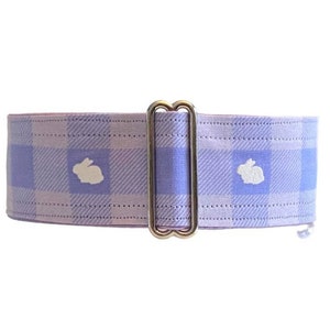Cotton Tail collar (dog collar, greyhound martingale, rabbit hare lilac spring plaid classic elegant handmade wide cotton satin)