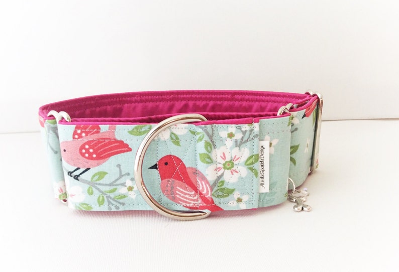Nightingale collar dog collar greyhound martingale bird Etsy