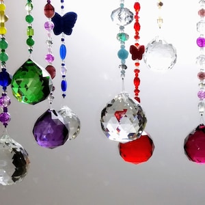 Colorful Crystal Prism Choose Your Color With Gorgeous Glass Beads Fun Gift Sun Catcher Made to Order Outdoor Patio Decor Window Art