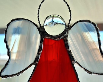 Stained Glass Angel Ornament Suncatcher Ready to Ship Gift Holiday Decor Year Round Window Art Home Decor For Teachers Gift Under 25