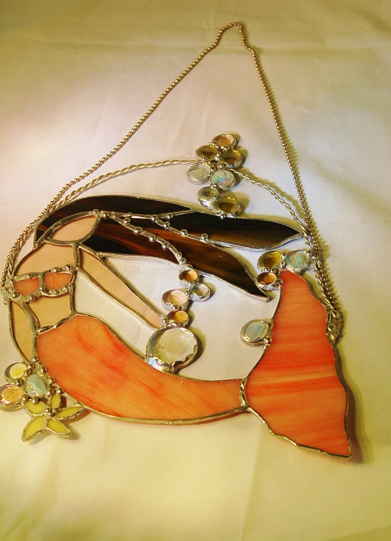 Stained Glass Mermaid Suncatcher Choice of Colors Shown in Etsy