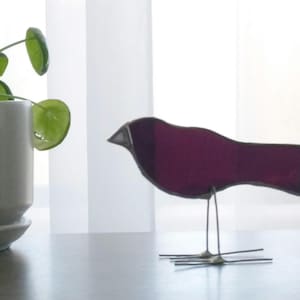 Standing Bird Stained Glass Many Colors Available for Your Sunny Window, Flower Box or Garden Spot. In Stock and Makes a Fun Gift Too!