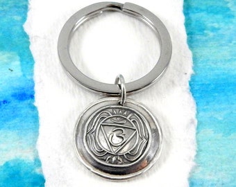 INTUITION, Silver Third Eye Keychain, Inspirational Gift, Chakra Symbol