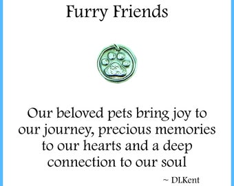 FURRY FRIEND, Tiny Paw Print Silver Charm, Inspirational Jewelry, Animal Charm