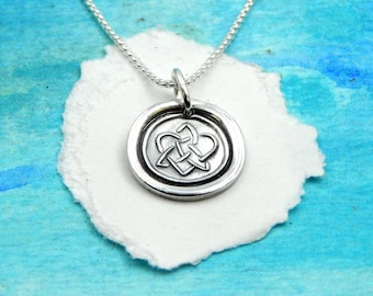 SISTERS, Small Silver Charm, Inspirational Jewelry, Celtic Symbol
