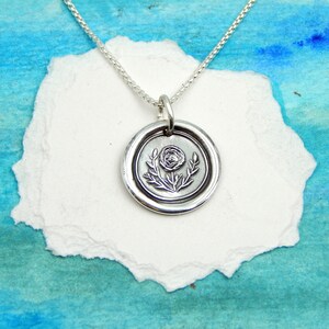 OCTOBER, Small Silver Marigold Necklace, Inspirational Jewelry, Birth Month Flower