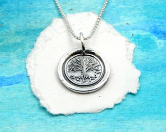 TREE OF LIFE, Small Silver Charm, Inspirational Jewelry, Family Symbol