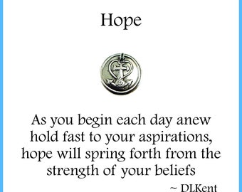 HOPE, Tiny Silver Anchor Charm, Inspirational Jewelry