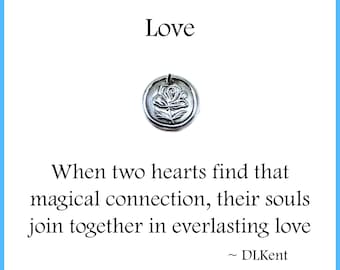 LOVE, Tiny Silver Rose Charm, Inspirational Jewelry