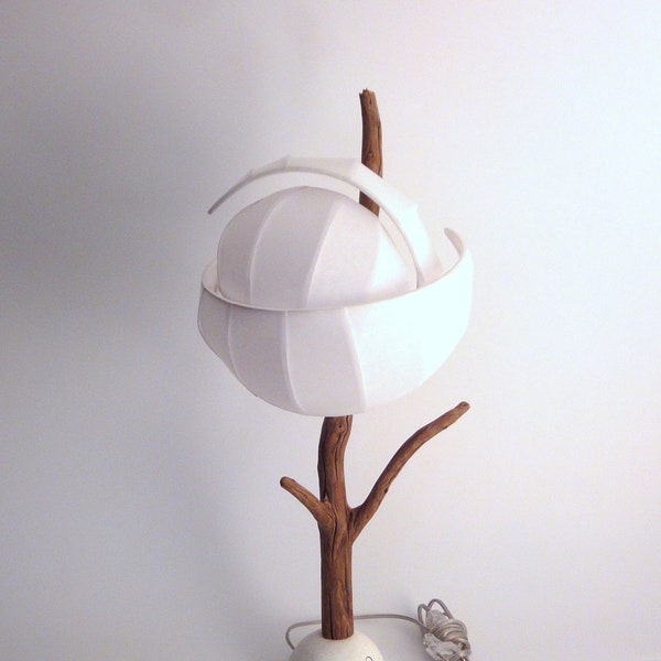 Lampe bois, VALAR blanc, papier de chine WENZHOU.