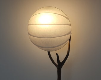 RONB table lamp in wood and white Chinese paper WENZHOU.
