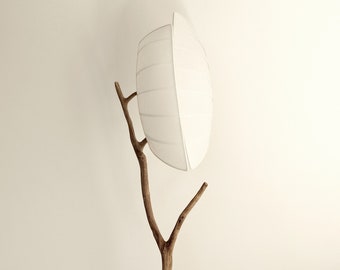 GA2 table lamp in wood and white Chinese paper WENZHOU.