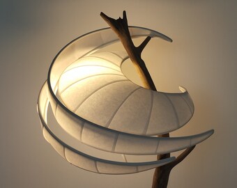 SPIR table lamp in wood and white Chinese paper WENZHOU.