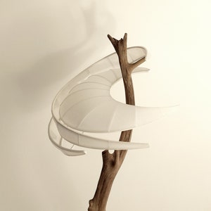 SPIR table lamp in wood and white Chinese paper WENZHOU. image 3