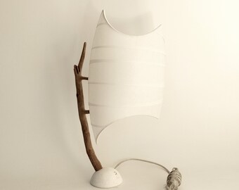 SPI table lamp in wood and white Chinese paper WENZHOU.