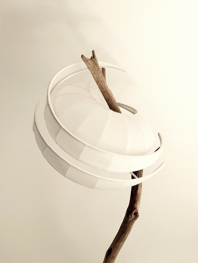 SPIR table lamp in wood and white Chinese paper WENZHOU. image 5