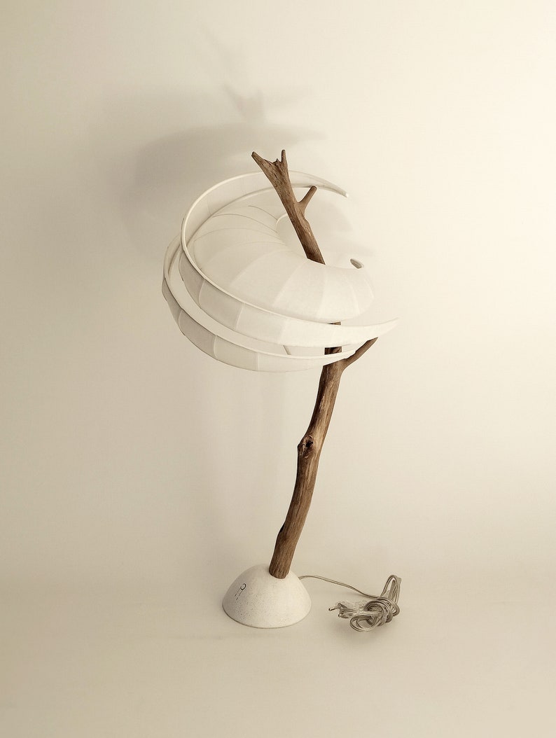 SPIR table lamp in wood and white Chinese paper WENZHOU. image 2