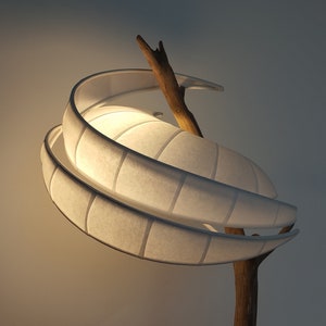 SPIR table lamp in wood and white Chinese paper WENZHOU. image 7