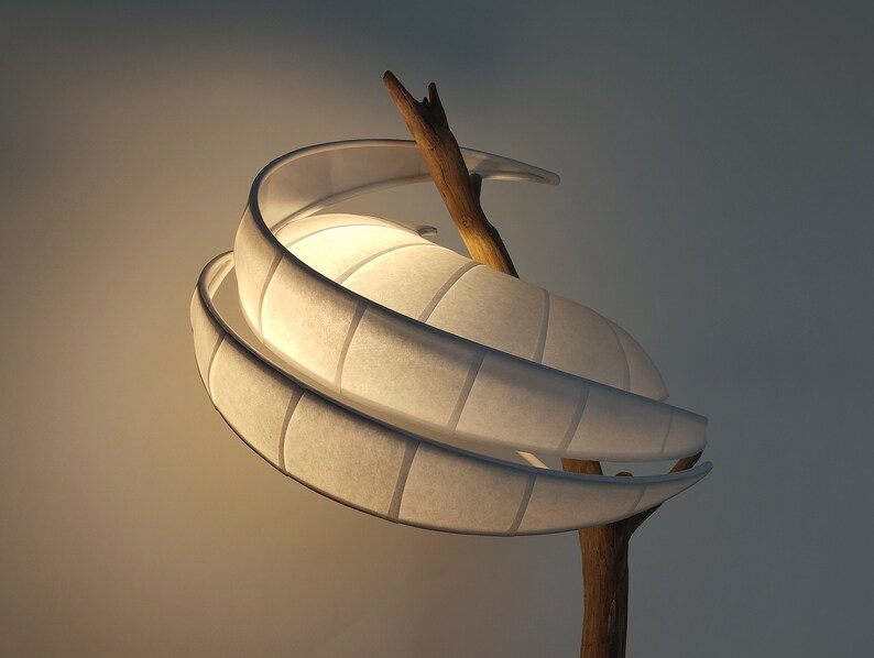 SPIR table lamp in wood and white Chinese paper WENZHOU. image 7