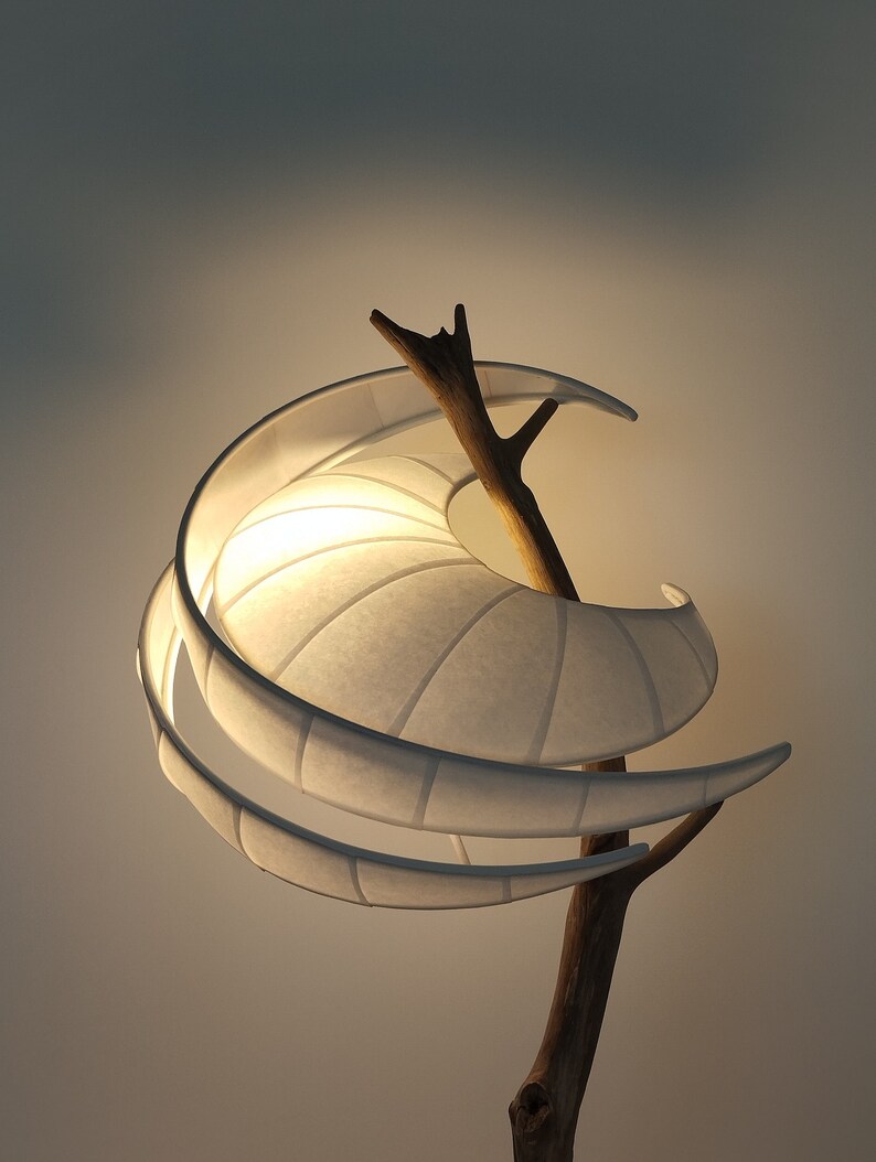 SPIR table lamp in wood and white Chinese paper WENZHOU. image 1