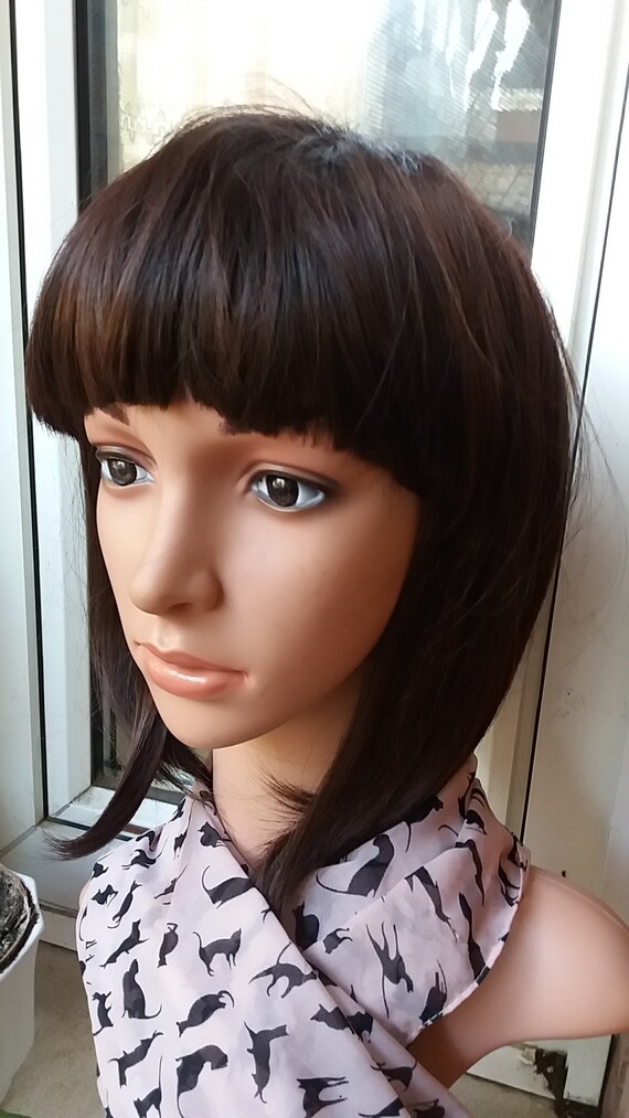 Short Bob Dark Brown Hair Wig