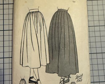 Vintage Butterick 4461 Helkjol Sömnadsmönster Snabbt och enkelt Dirndl-kjol Rynkade eller mjuka veck, Balett- och aftonlängd storlek 14, 26”