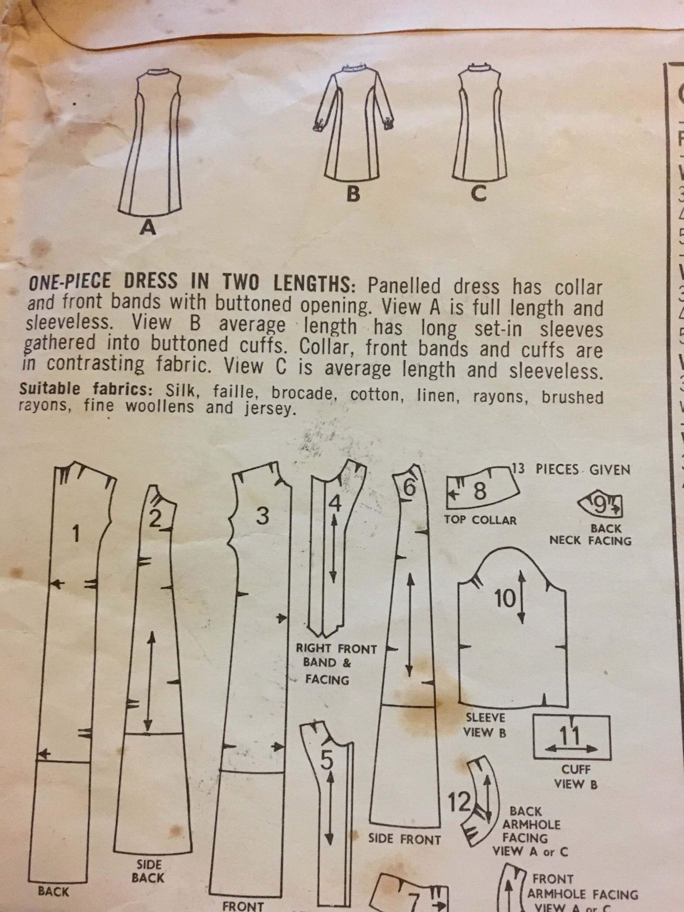60s Dress Sewing Pattern 1967 Style 2003 Classic Dress Maxi or Mini Size 12 34 Bust 87cms Etsy