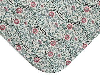 Sweetbriar Floral Bath Mat, William Morris Art Nouveau Microfiber Rug