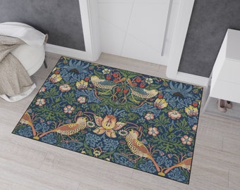 William Morris Strawberry Thief Floor Mat: Arts & Crafts Rug, Non-Slip